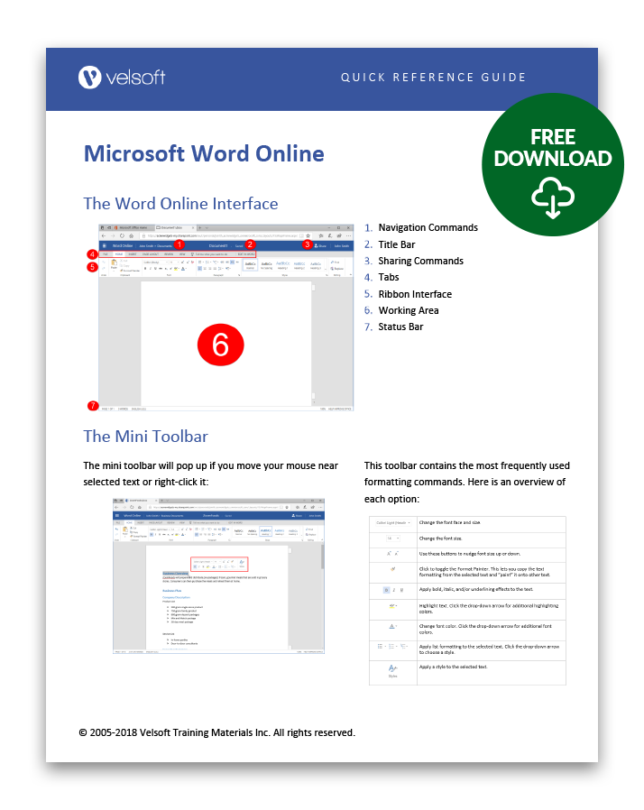 Word Online QRG download