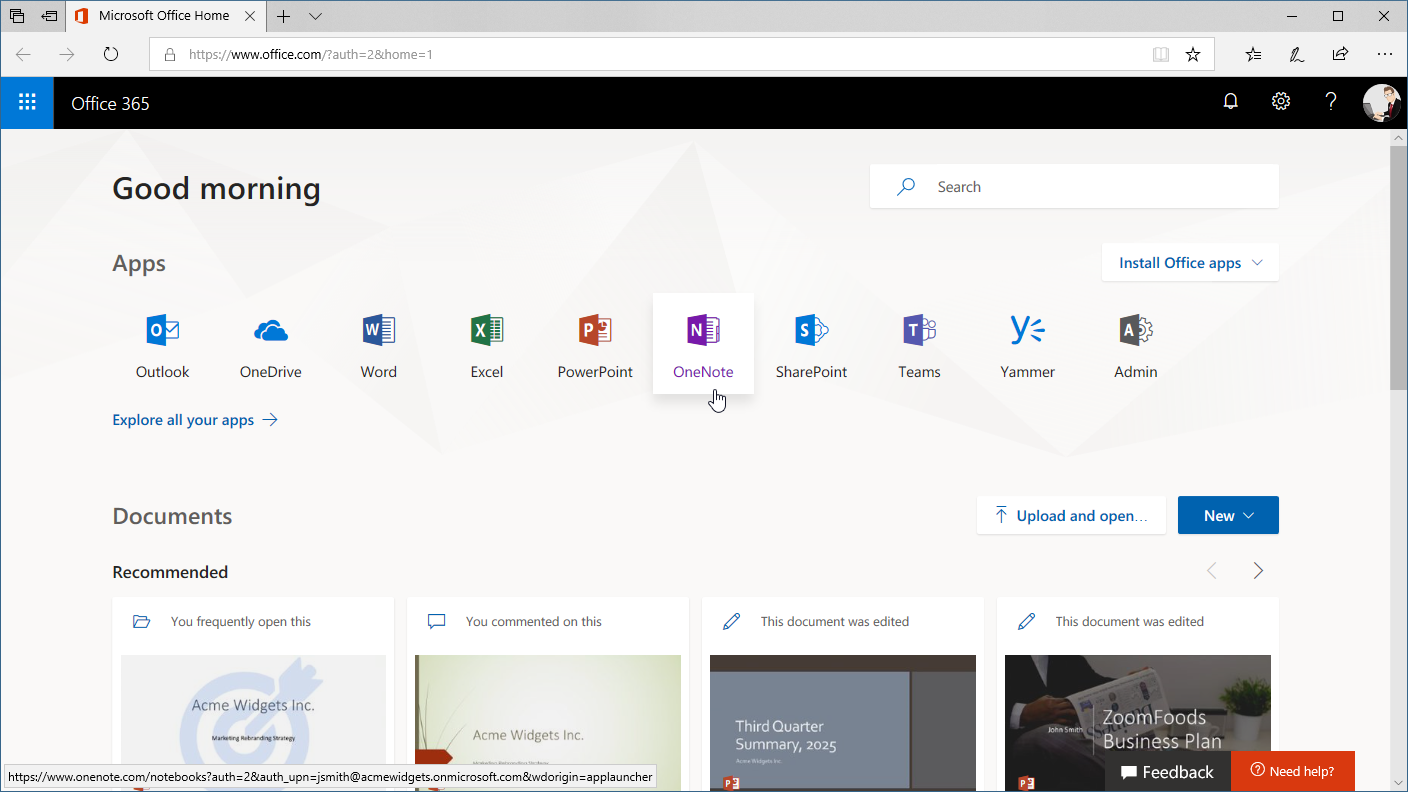 office 365 onenote online